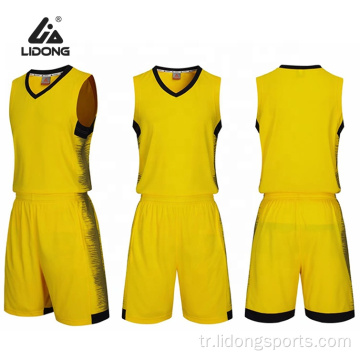 Yeni Varış Basketbol Tekdüzen Sarı Renk Basketbol Giyim